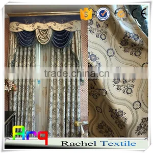 Luxury Curtain Fabric Villa Using Floral Pattern Design Arabic Jacquard Curtain Style thumbnail-1