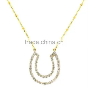 Pop in US 925 Sterling Silver HorseShoe Pendant Horse Shoe Necklace thumbnail-1