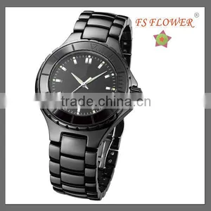 Unisex High Quallity Black Ceramic Wrist Watch Quartz 3 Atm Water Resistant Watches Japan Movt thumbnail-1