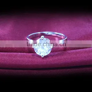 Simple Ring Design Single Prong Setting Zircon Finger Ring Small Elegant Rings For Women thumbnail-2