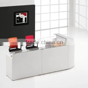 Front Bow Glass Top Reception Desk thumbnail-1