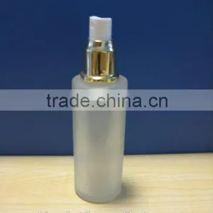 Mini Frosted High Quality Cosmetic Glass Bottle With Pump thumbnail-1