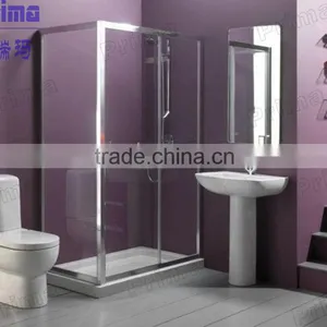 Square Glass Shower Enclosure Stainless Steel Glass Fence With Acrylic Based Plate Combination Prices thumbnail-1