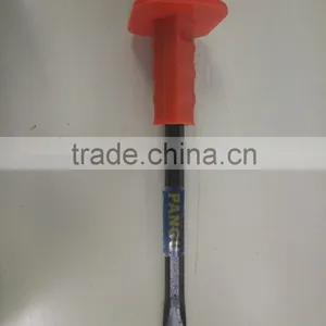 45#carbon Steel Flat Head Stone Chisel With Rubber Sleeve thumbnail-1