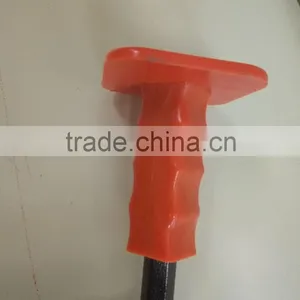 45#carbon Steel Flat Head Stone Chisel With Rubber Sleeve thumbnail-2