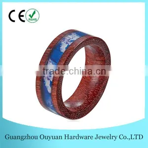 Natural Wooden Finger Ring With Camouflage Inlay thumbnail-1