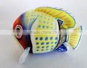 Factory Wholesale 3D Blue Yellow Pot Flatfish Plush Toy Realistic Stuffed Plush Animal Fish Toy Soft Toy thumbnail-1