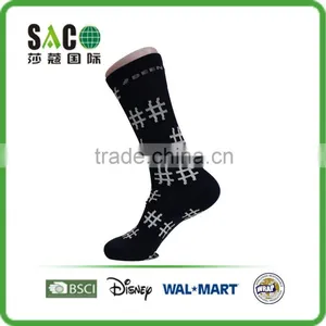 White Well Shape Pattern Black Compression Nylon Sport Socks thumbnail-1