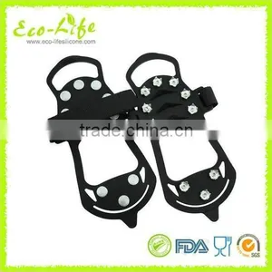 Popular 4 Sizes 10 Nails Mountain Climbing Silicone Rubber Ice Gripper Crampons Spikes for Snow Ice Raining Road thumbnail-4
