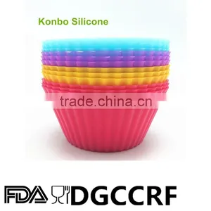 Colorful Like Rainbow Silicone Muffin Cup Multicolor Round Square Mini Dishwasher Mini Microwave Silicone Cake Mold thumbnail-1
