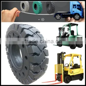China Good Price Forklift 5.00-8 6.00-9 Pneumatic Shaped Solid Cushion Tires With Holes thumbnail-1