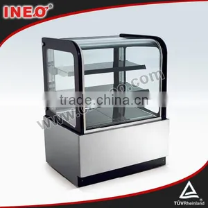 202L CounterTop Curve Glass Refrigerated Cake Display Cases/Bench Refrigerator/Cake Display Cabinet Refrigerate thumbnail-1