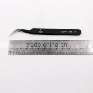 High Quality ESD Black Stainless Steel Tweezers thumbnail-1