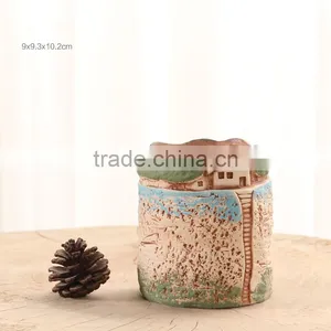 New Design Small Hand-painted Ceramic Planter for Succulents thumbnail-1