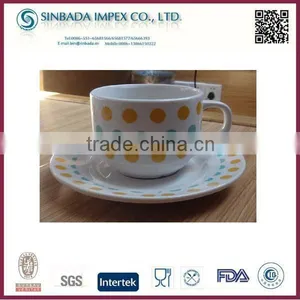 Dot Pattern Ceramic Cup and Saucer thumbnail-1