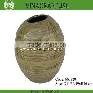 Natural Spun Bamboo Vase With Black Vein thumbnail-1