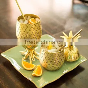 Pineapple Brass Mug |solid Brass Mug thumbnail-1