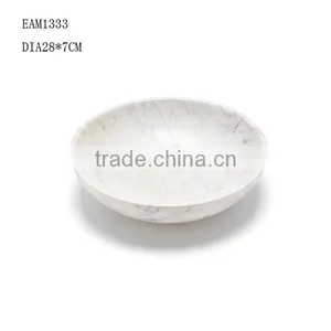 Fruit Bowl White Marbled Concrete Bowl thumbnail-1