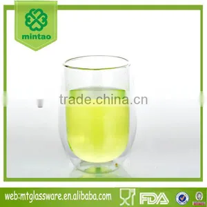 Wholesale Promotion 380ml Round Double Wall Water Beer Glass Hand Made thumbnail-1