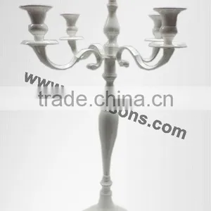 Wedding White Candelabra 5 Light With Flower Bowl( Optional) / Aluminium Candelabra for Decoration 90 Cms thumbnail-2