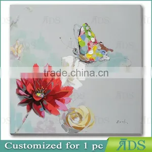 Giclee Print Butterfly Flowers Canvas Oil Painting thumbnail-1