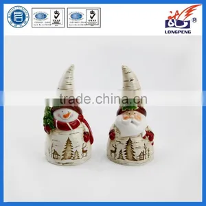 Vintage Dolomite Christmas Bells Santa Bells Christmas Ornament thumbnail-1