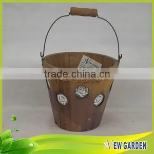 Cheap New Garden Decor Customizable Wooden Barrel Planter thumbnail-3