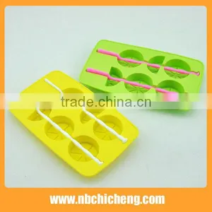 Lemon Silicone Ice Cream Mould/ Ice Tray Cube LollyPop Cream Maker/Popsicle Molds Set thumbnail-4