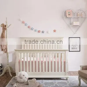 Classical French Style Happy Kids Antique White Solid Wood Carving Baby Crib, Classic European Style Kids Furniture BF11-02274c thumbnail-1