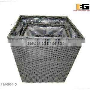 PE/Plastic Rattan Square With Liner Flower Planter thumbnail-2