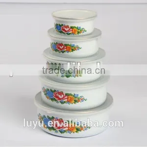 Special Decor Enamel Storage Bowl Set With Round Bottom thumbnail-3