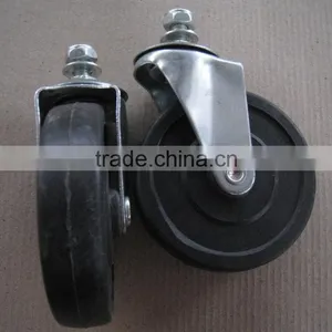 3" Heavy Duty Plastic Rubber Trolley Ball Cast Iron Castor thumbnail-2