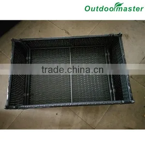 Factory Production 4pcs Assembled Cushioned Black Wicker Sofa Set thumbnail-4