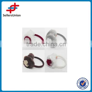 Apple Pattern Knitted Earmuff Hat Pattern Of Imitation Rabbit Hair thumbnail-1