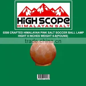 HIMALAYAN PINK CRYSTAL ROCK SALT LAMP SOCCER SHAPE thumbnail-1