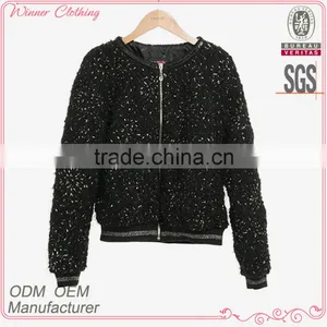 Women's Clothing Garment Apparel OEM/ODM Manufacturer Direct Factory Black Unigue Design Women Winter Jacket thumbnail-1
