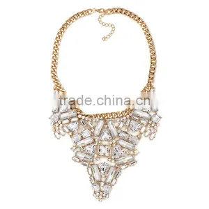 Fashion Crystal Geometric Gems Alloy Statement Necklaces Jewelry thumbnail-4