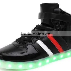 2017 Men Fashion Casual Ankle Shoes Flashing Rechargeable Wholesale thumbnail-1