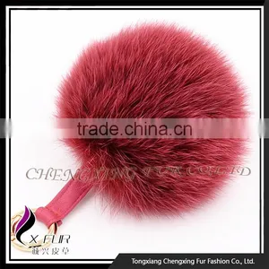 CX-A-63 Cute Promotional Fox Fur Pompon Keychain thumbnail-5