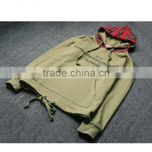 Wholesale Fashion Custom Xxxxl High Quality Oem Hoodies Men Red Plaid Hooded Pull Over 100 Cotton Hoodies thumbnail-4