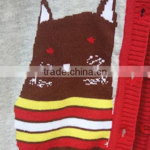 Trendy Unisex Children Anitmal Cartoon Pattern Knitted Cardigan thumbnail-2