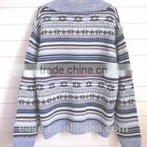 2016 New Design 100% Wool Shrug Men's Intarsia Heavy Winter Sweaters thumbnail-2