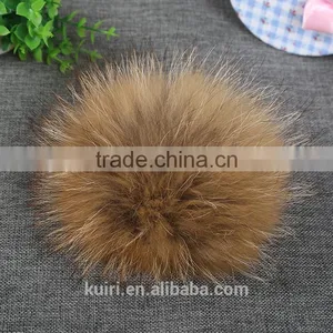 14 - 15cm Raccoon Fur Ball Fur Pom Poms Fur Pompom for Hat Winter Skullies Beanies Hat Cap Bag Key Chain Clothes thumbnail-4