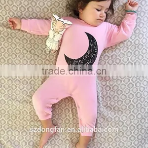 100% Cotton Long Sleeeve Baby Girl Clothes Romper Boutique Girl Clothing for Wholesale thumbnail-1
