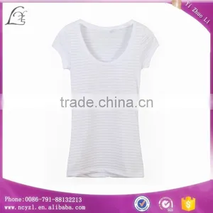 2016 Chinese Manufacture Garment Factory Customized Women Casual Blank t -shirt thumbnail-4