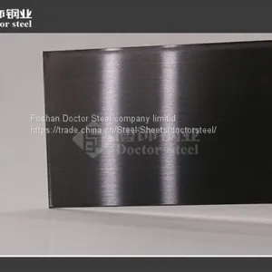 304 Light Unfingre Print Stainless Steel Sheet,HL Black Titanium Stainless Steel Plate thumbnail-2