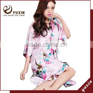 Satin Robe Bath Robe Custom Made Japanese Sex Girl Kimono 0609014 thumbnail-1