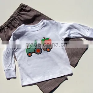 Baby Boys Halloween Outfits Children's Boutique Pumpkin Embroidery Clothing Fashion Latest Design Outfit thumbnail-1