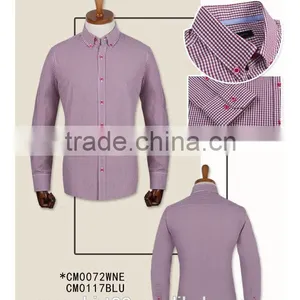 100% Cotton Checked Long Sleeve Button up Collar Made to Measure Custom Mens Dress Shirt thumbnail-3
