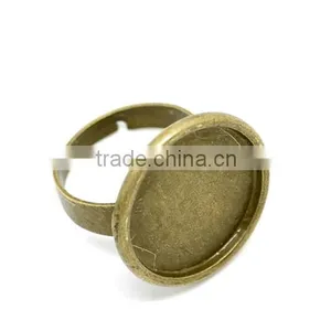 10PCs Antique Bronze Adjustable Rings Blank Settings 18.3mm US 8 Ring Setting thumbnail-1